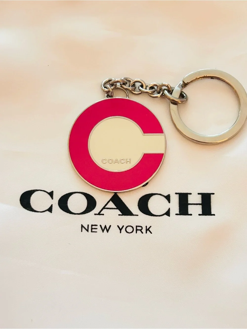 RARE Coach Y2K Pink C Charm Keychain/ Bag Charm